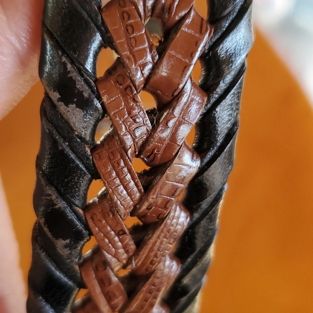 PGA Tour Leather Braided Belt Size 38